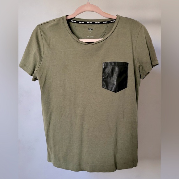 DKNY Green and Black Short Sleeve Tee - Picture 1 of 4
